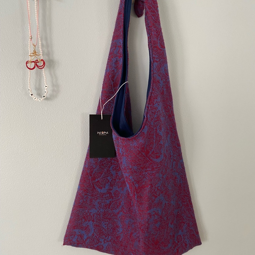 floral tie tote bag with matching wallet